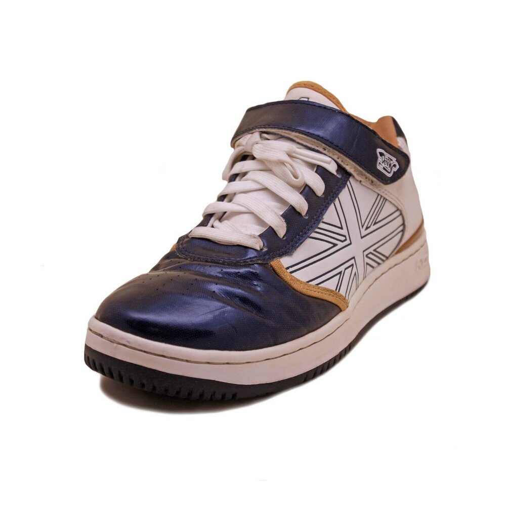 Reebok Men's 'Derrty One' Leather Sneaker White/Blue/Gold vintage 2007: Size 7
